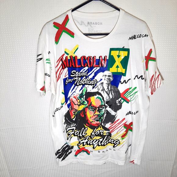 Reason Malcolm XL Men's T-Shirt Graphic All Over Print Civil Rights Streetwear - Picture 1 of 6